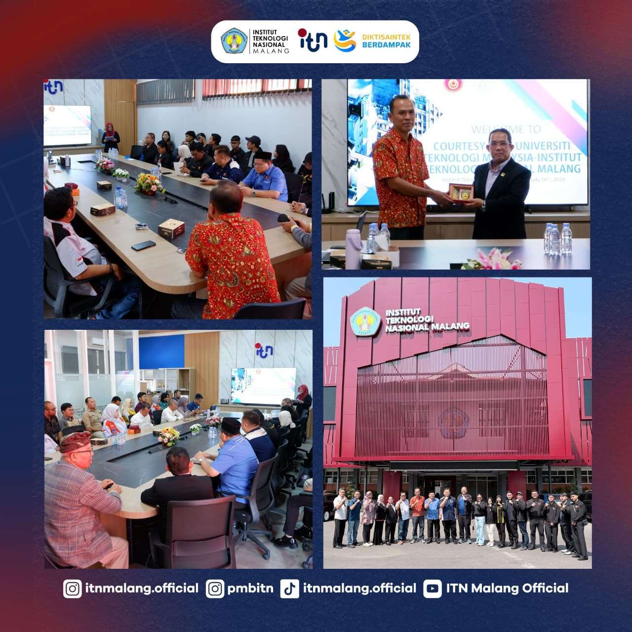 Buka Peluang Kuliah S3 Remote hingga Join Riset, ITN Malang Sambut Hangat Kunjungan Delegasi UTM Malaysia